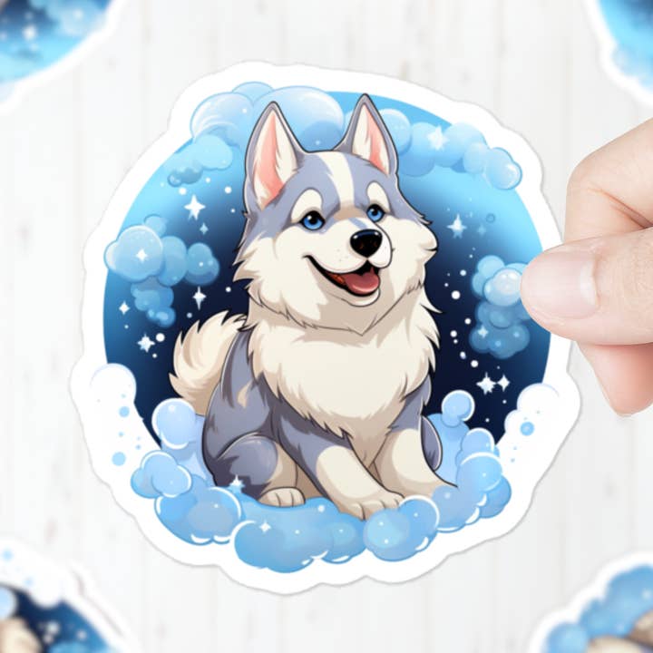 Pegatina Cute Husky | Pegatina para mascotas y perros para venta al por mayor de Mystical Clarity