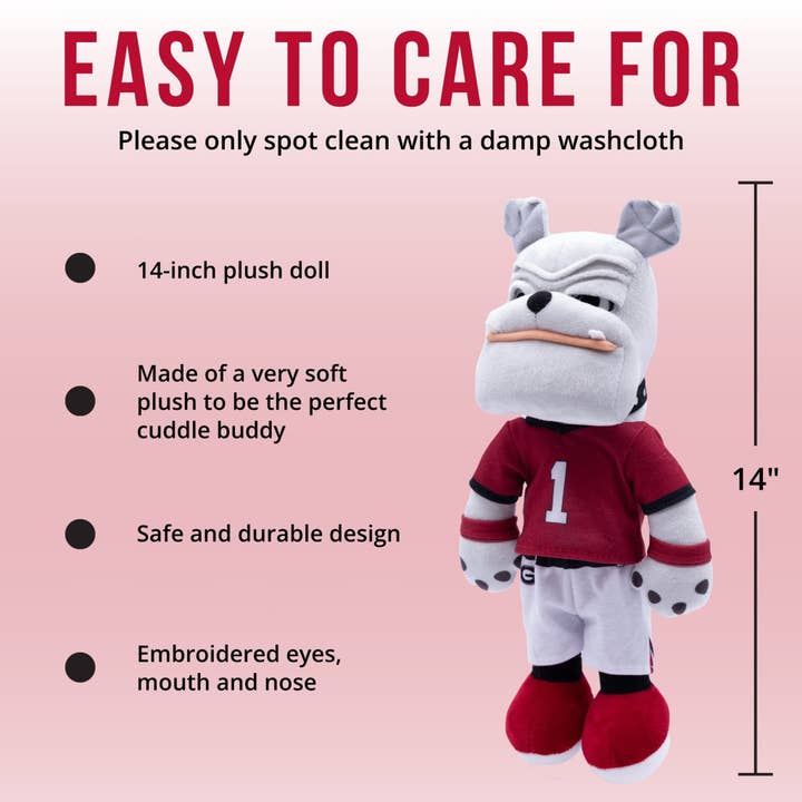 OrangeOnions - Wholesale Stuffed/Plush Toy - Kids & Baby - University of Georgia Bulldogs 14" Stuffed Plush Figure3