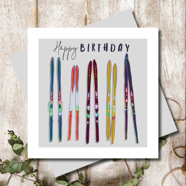 Fødselsdagsski | Popsie Whopsie | Unikke fødselsdagskort for engroshandel hos Marina B