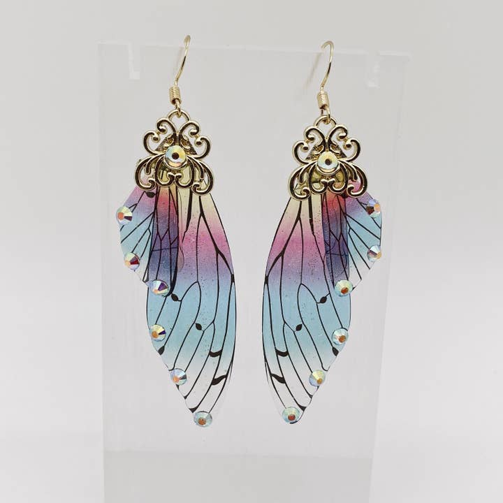 Mio Queena - Wholesale Dangle Earrings - Handmade Fairy Wings Earrings Insect Butterfly Wing