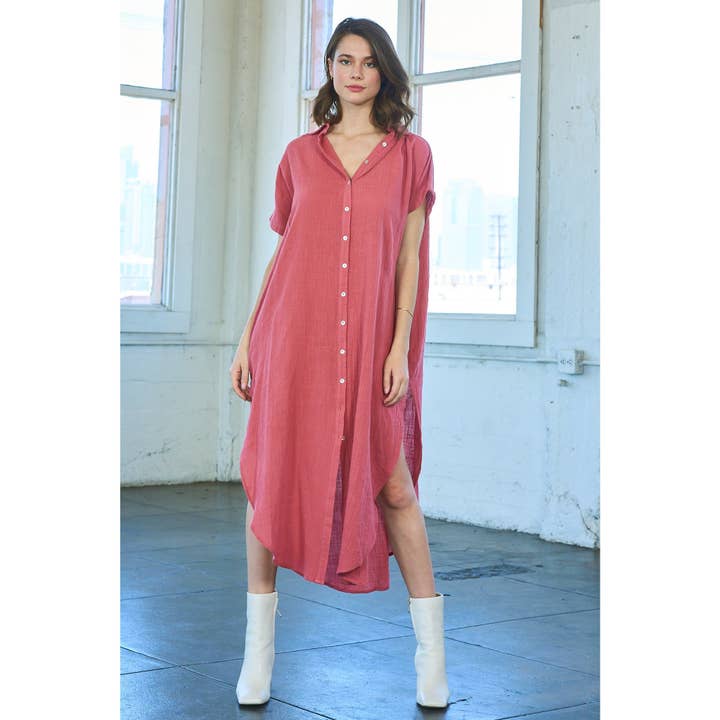 lalamia - Wholesale Dress - Women's - Cotton gauze long shirts dress18