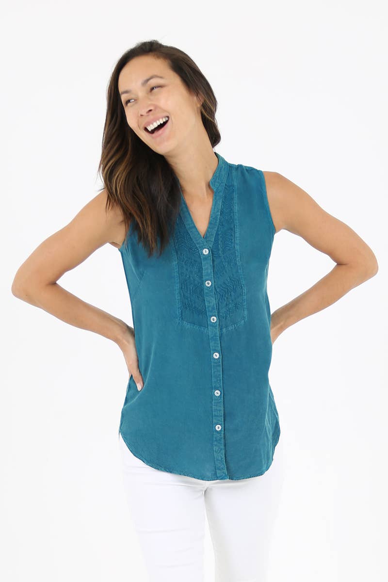 Nostalgia – Großhandel Tunika – Damen – BESTICKTES TANKTOP N2M81-ASIS9