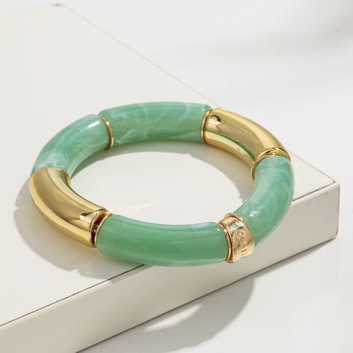 Happy Beads Pulseira Golden Ice Green por atacado de nobis design