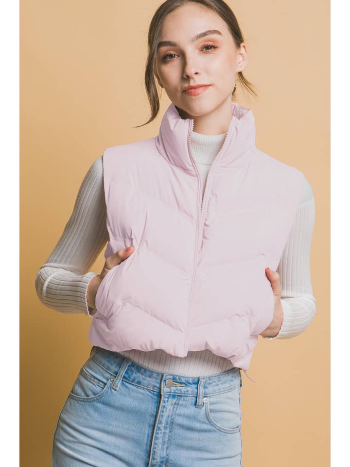 42POPS - Wholesale Outerwear Vest - Women’s - 1030 Cropped Vest With Adjustable Drawstrings SI-268666