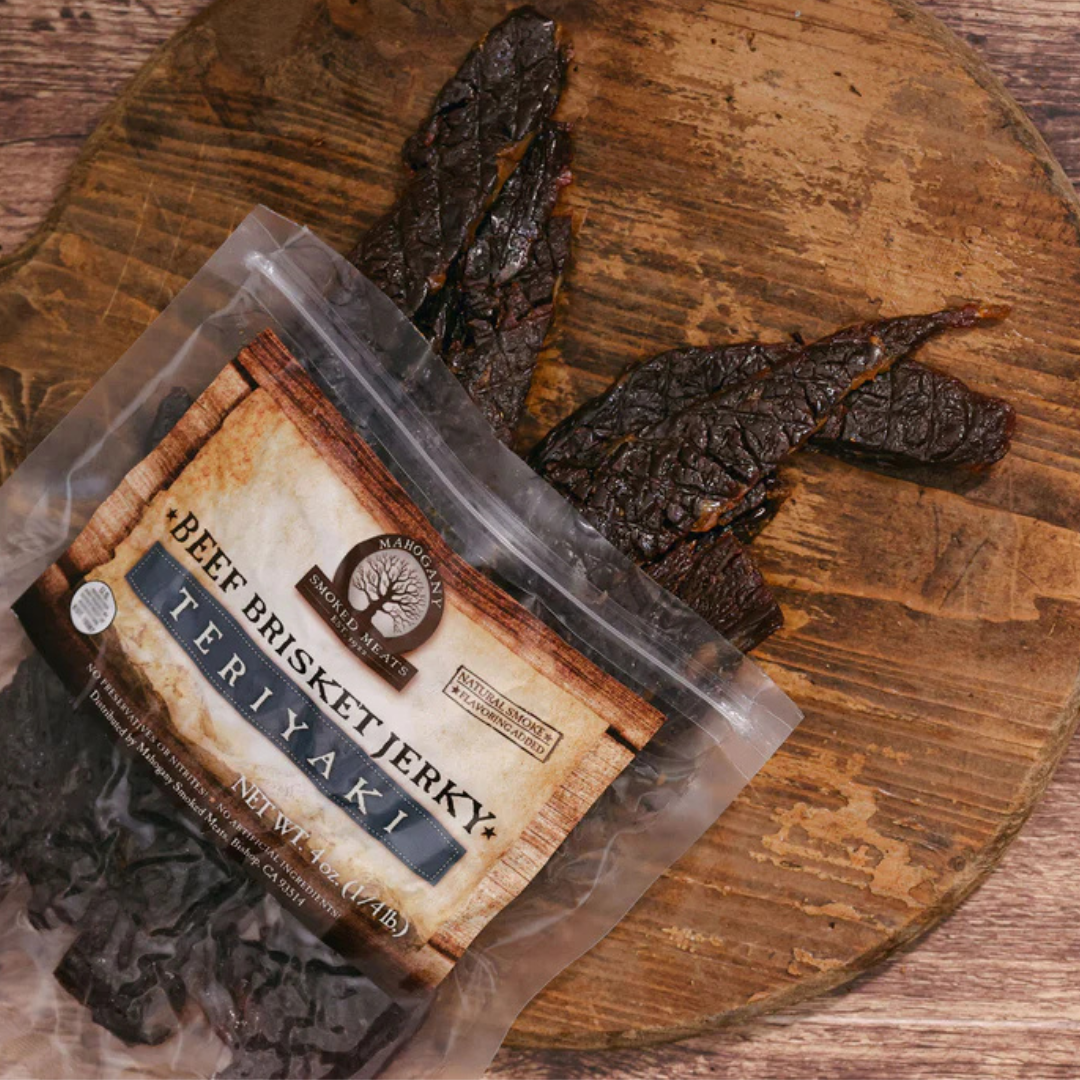 Mahogany Smoked Meats - Wholesale Jerky - Teriyaki Brisket Jerky - All-Natural, 4oz1