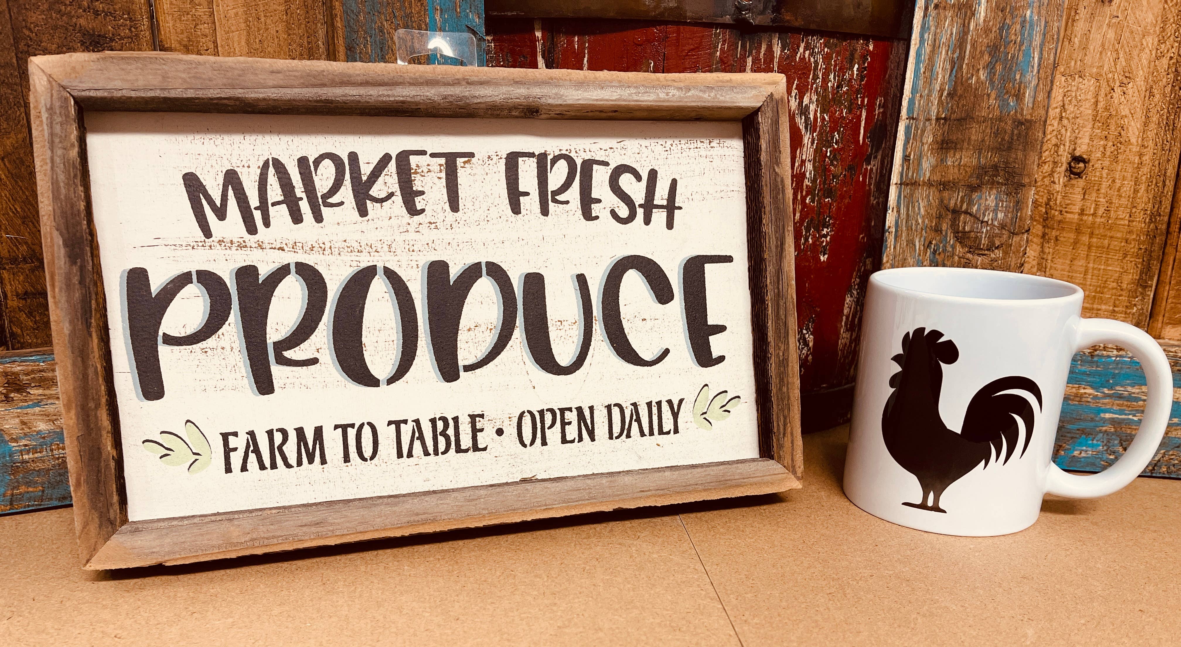 Pheasant & Needham Home Decor & Crafts - Wholesale Sign - Market Fresh Produce Sign WALL DECOR3