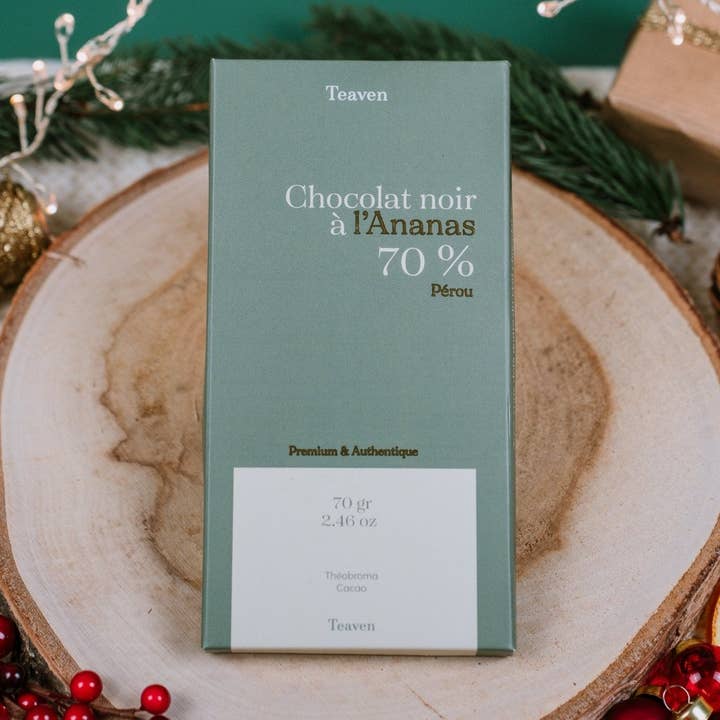 Chocolat Noir à l'Ananas 70 % pour la vente par Teaven