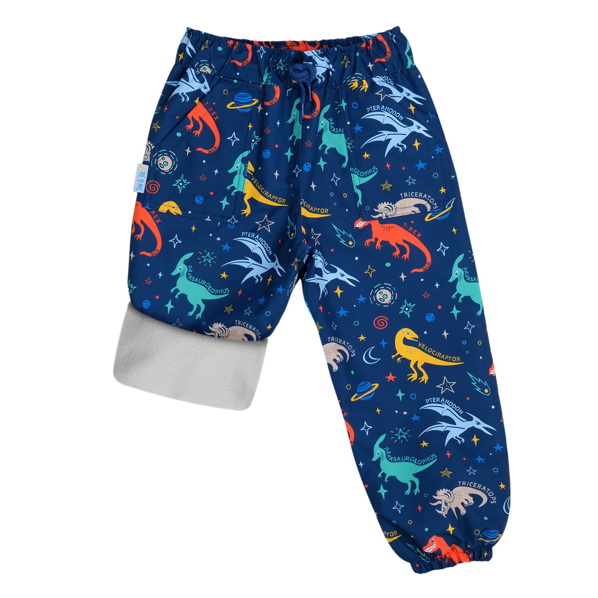 Jan & Jul - Wholesale Pants - Kids - Space Dinos | Cozy-Dry Rain & Snow Pants0