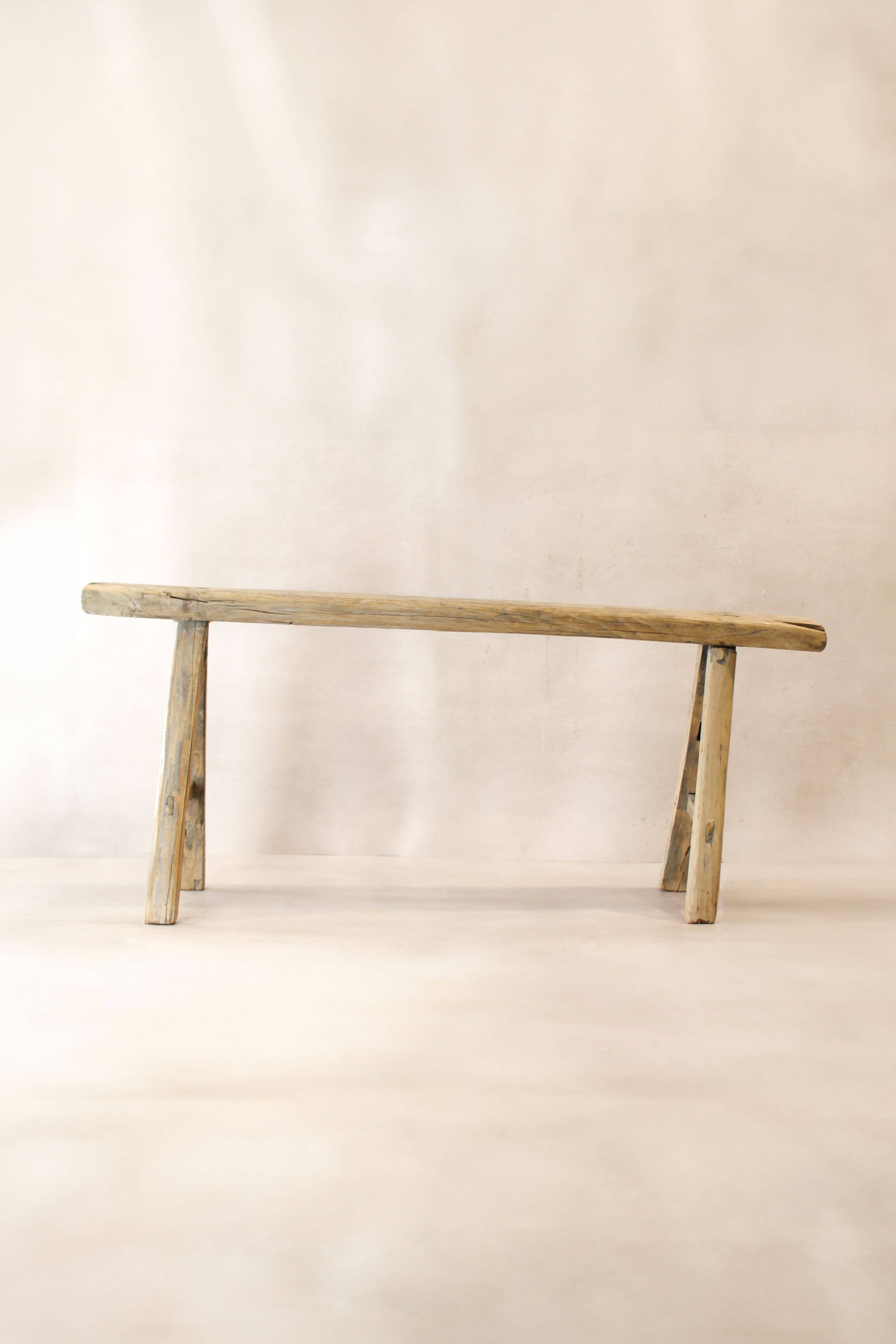 Botanical Boys - Wholesale Bench - Antique Rustic Elm Skinny Bench 054