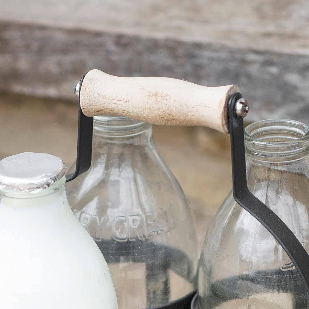 Wholesale Gifts Tomorrow – Großhandel Flaschenregal/-halter – Traditioneller Metall-Milchflaschenhalter für 4 Flaschen3