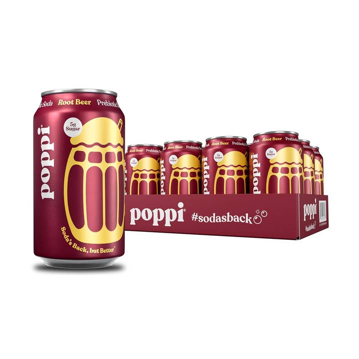 EcoQuality - Wholesale Soda/Carbonated Drink - 12oz Poppi Root Beer Soda Prebiotic Sparkling Drink Pack of 120