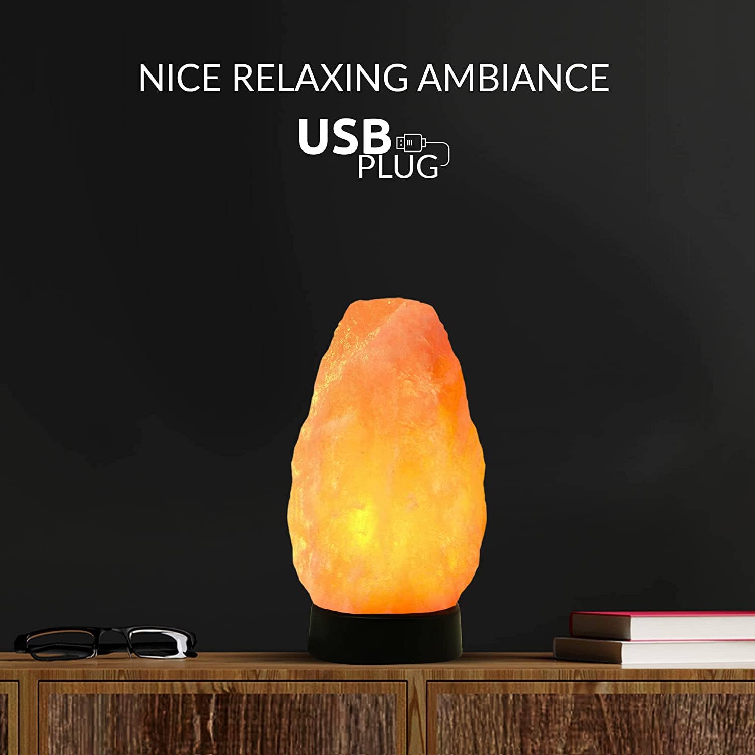 WBM LLC - Wholesale Salt Lamp - Himalayan Glow Color Changing USB Salt lamp, Plastic Base2