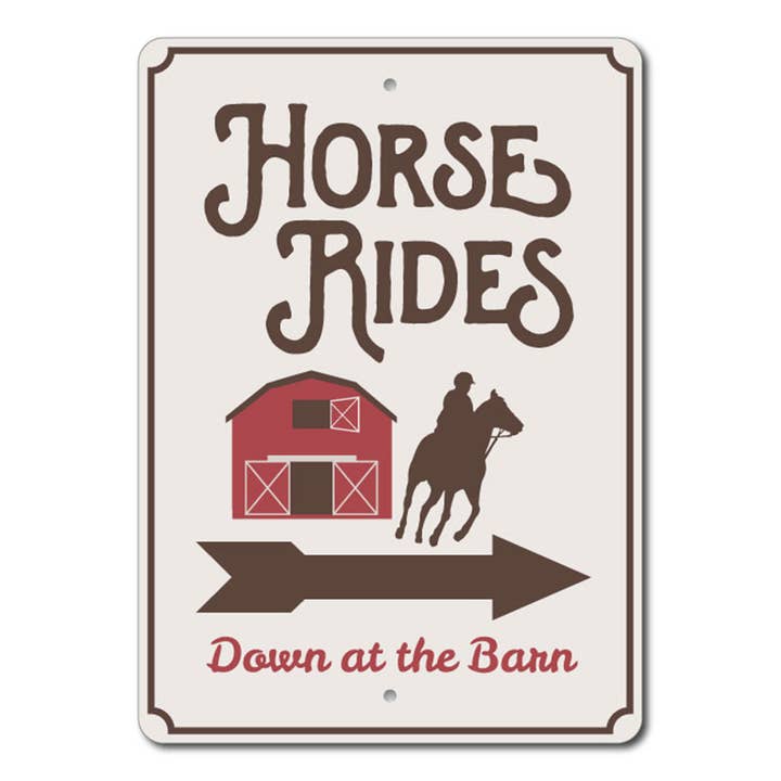 Horse Rides At The Barn Sign for wholesale by Lizton Sign Shop, Inc