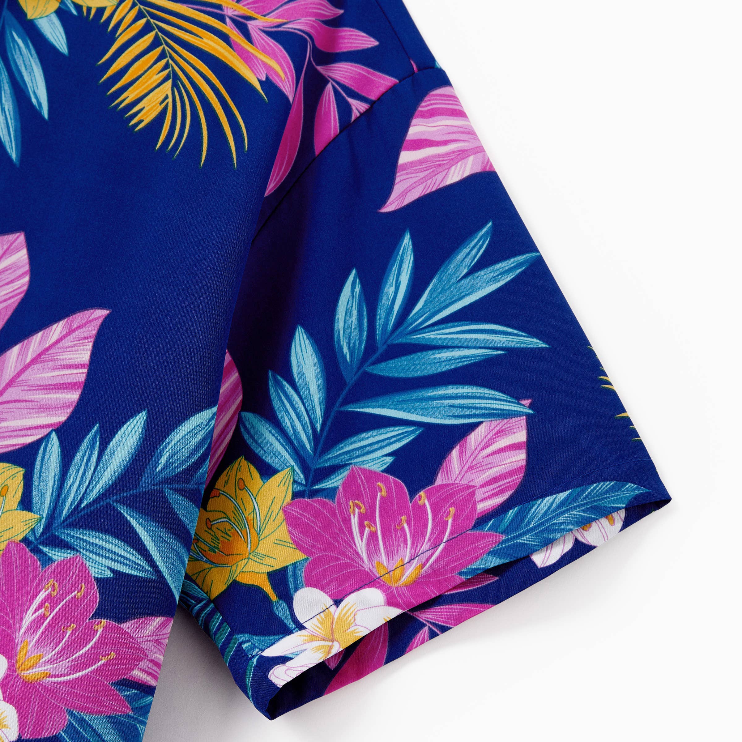 Blu profondo Abito o Set di Camicia e Pantaloncini Tropicale Hawaiano per Famiglia in vendita all'ingrosso su Faire20