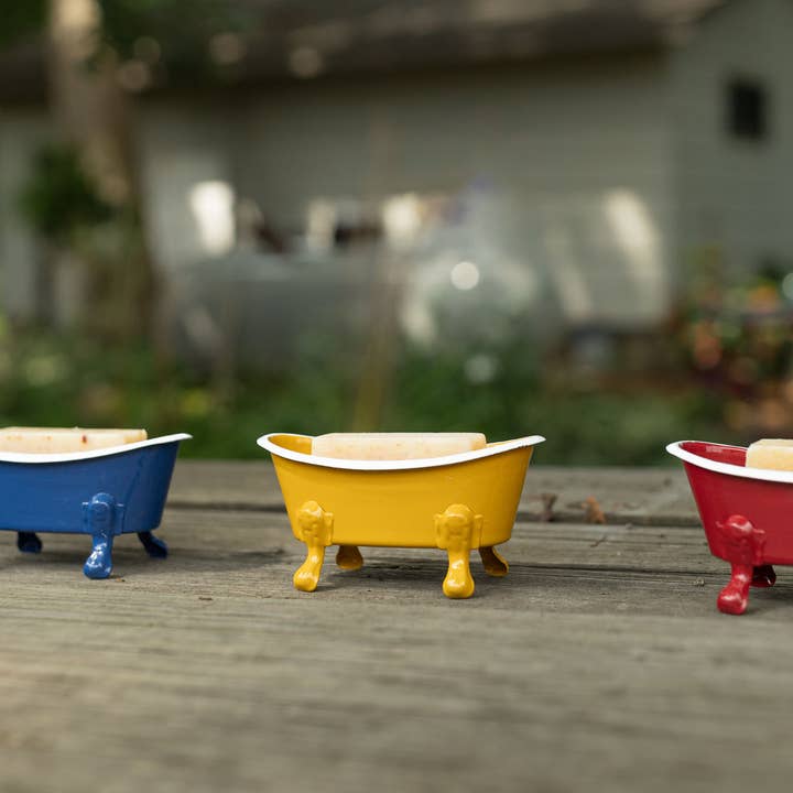 Foreside Home & Garden - Wholesale Bath Soap Dish - Mustard Enamel Bathtub Metal Soap Dish