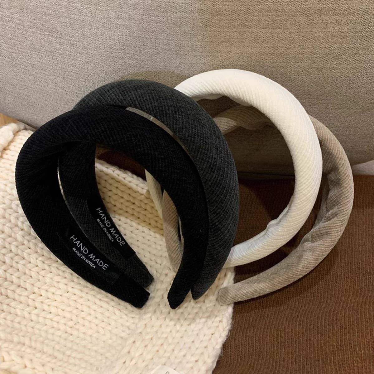 ACCITY - Wholesale Fashion Headband - Women's - Ribbed Sponge Wide Headband Retro Look_CWAHA081976