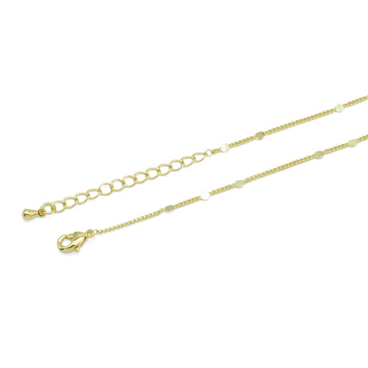 BestBeads&Beyond - Wholesale Link & Chain Necklace - Dainty Gold disc Chain Necklace, Sku#EF474