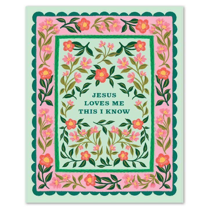 Jesus Loves Me Hymn Art Print for wholesale by Selah Paper