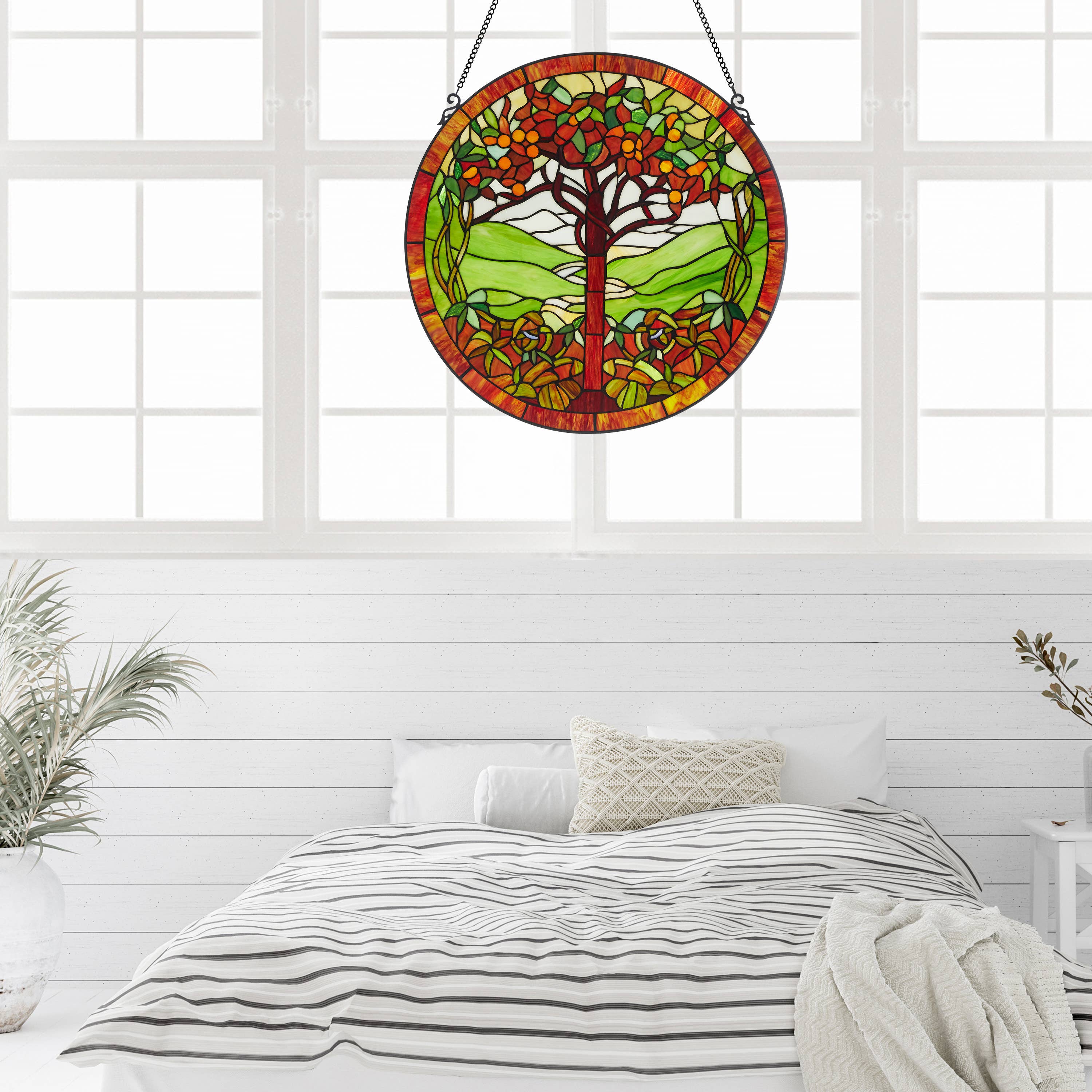 River of Goods - Vente Attrape-soleil - Panneau de vitrail Tree of Life de 24 po4