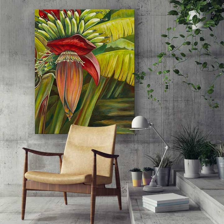 GreenBox Art – Engroshandel Maleri/tegning – Banan Flower Strakt lærred