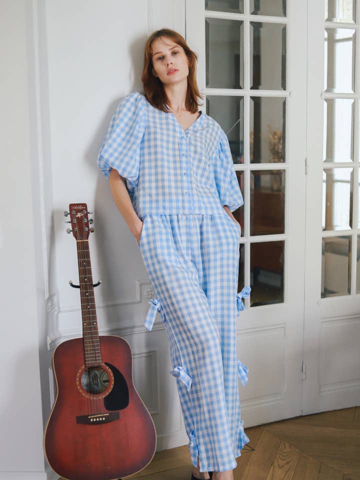 Vichy-Hose mit Schleifen, Modell 1151 für den Großhandel von EASY MODE