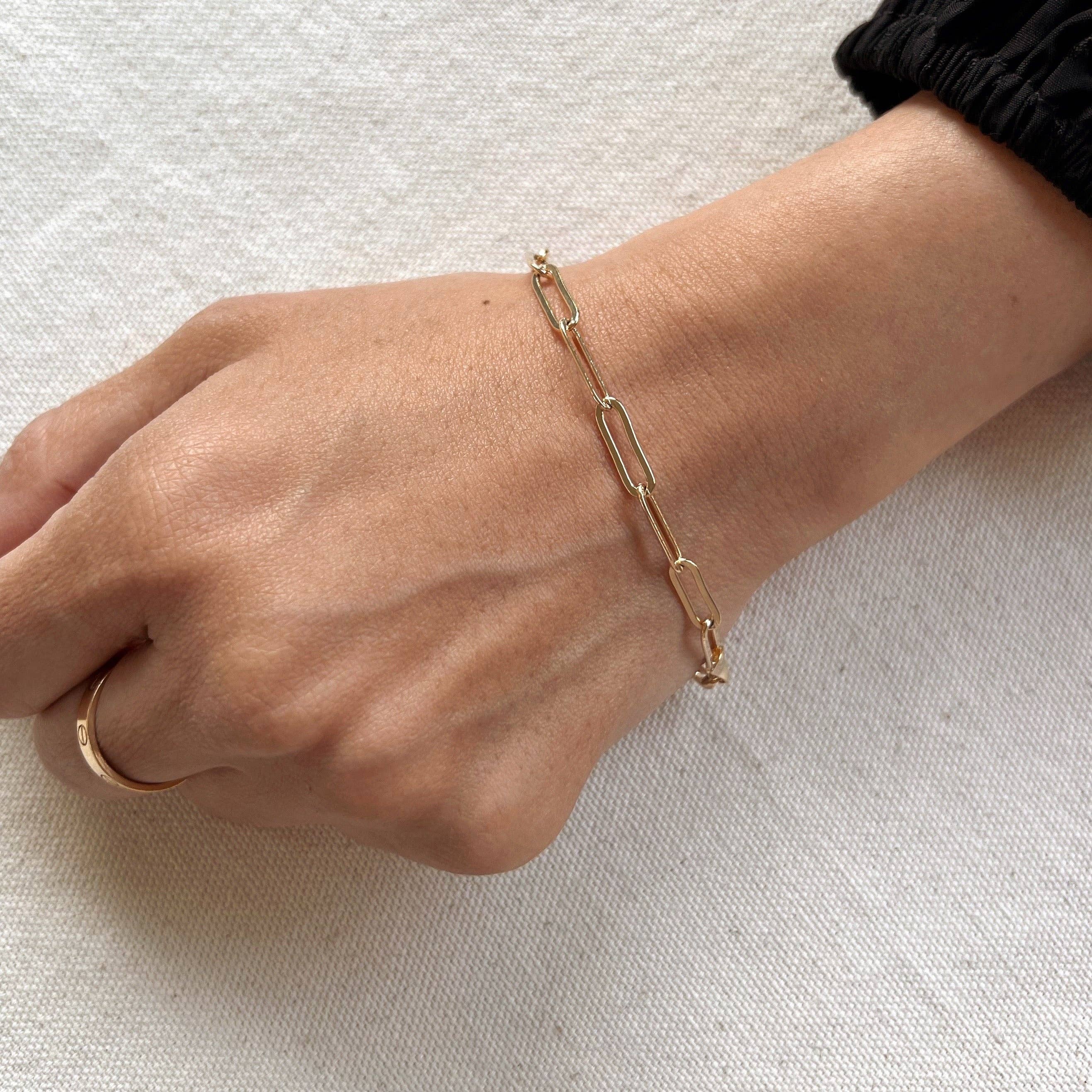 GoldFi – wholesale Link & chain bracelet – 18k Gold Filled Classic Paperclip Bracelet2