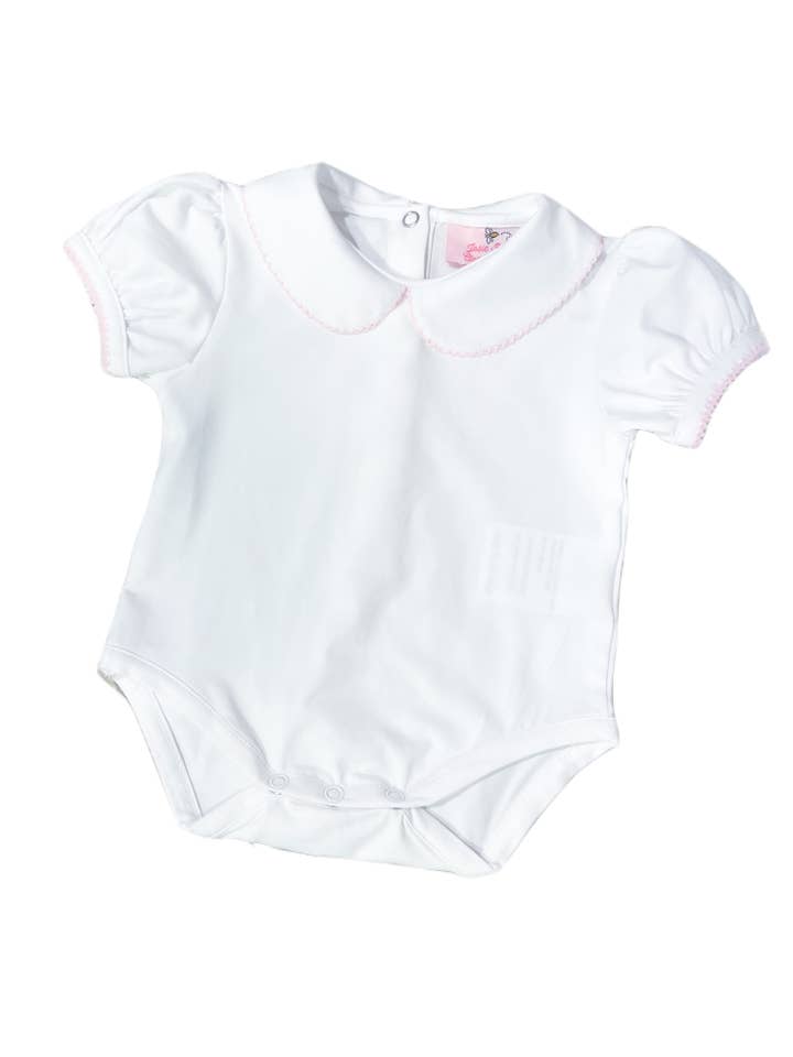 Josie Bee Clothing Co. - Wholesale Bodysuit (Non-Footed) - Baby - The Pima Knit Perfect Bodysuit - Pink Picot Trim1