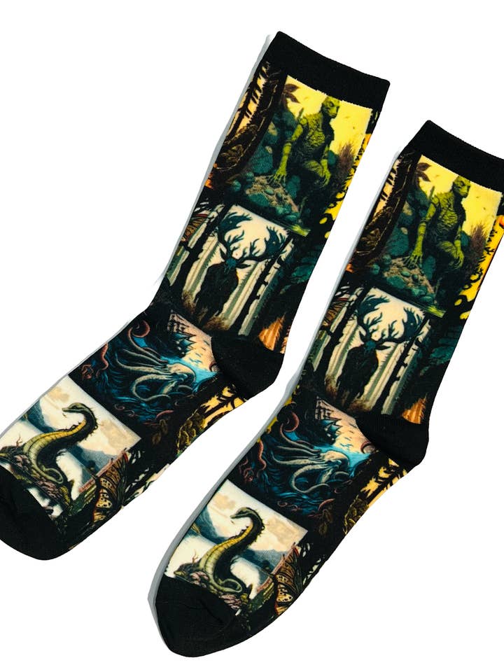 Novelty Socks - Cryptids for wholesale by Witchwood Bags