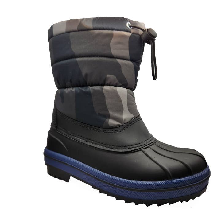 Water Repellent Winter Boot- Navy x Grey Print(Camou) for wholesale by Sherick Fredermen