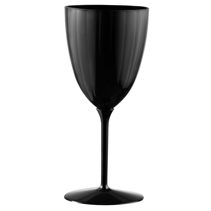 Posh Setting - Wholesale Wine Glass - 7 Oz 1-Piece Black Plastic Disposable Wine Goblet - 8 Pack2