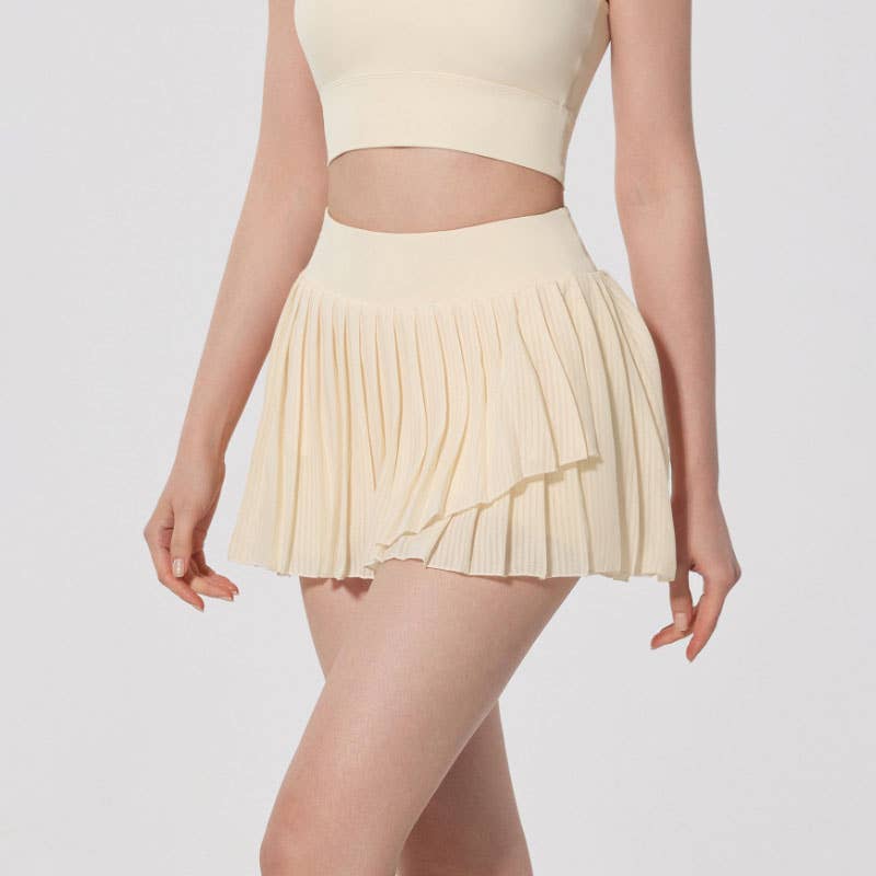 Crave by FW - Wholesale Athletic Skirt - Women's - Fashion Solid Color Double Layer Tennis Skirt7