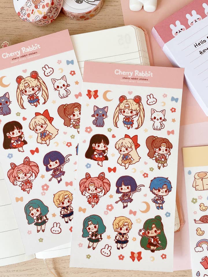 Sailormoon Sticker Sheet for wholesale by Cherry Rabbit