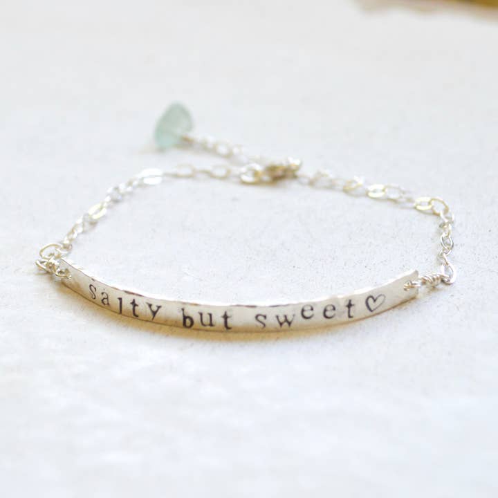 Salty But Sweet - Wholesale Charm/Dangle Bracelet - Salty But Sweet Sterling Bar Bracelet