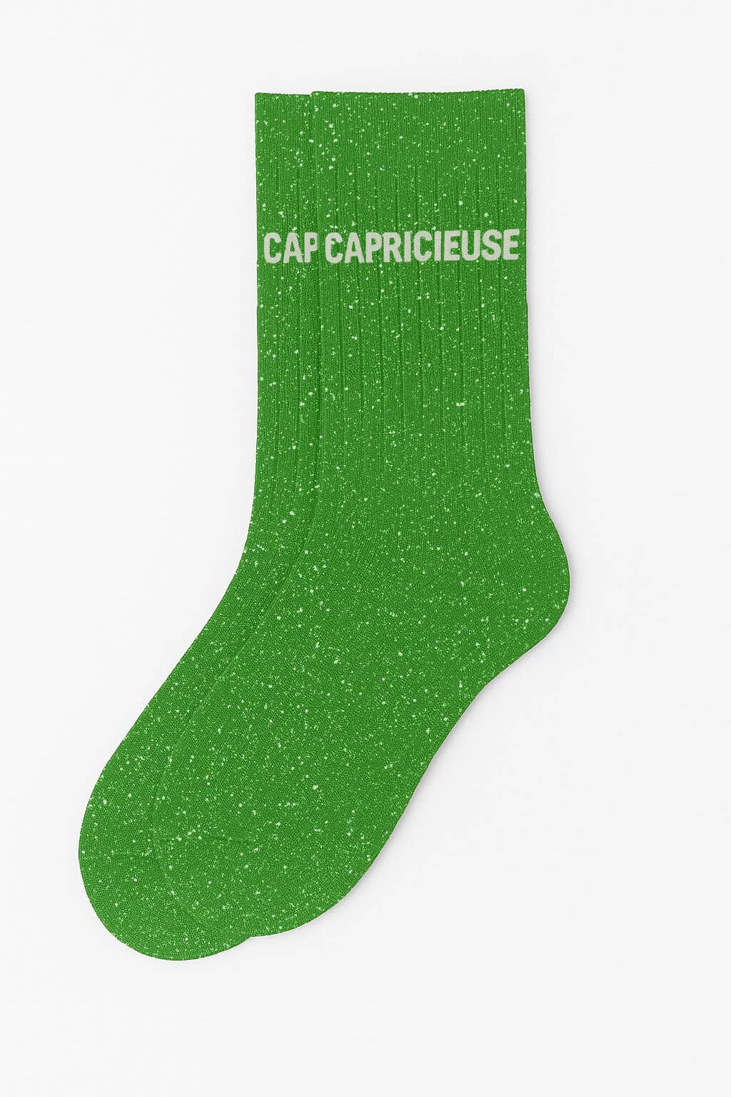 ChoO - Wholesale Socks - Women's - "Capricious" Message Glitter Socks Green1