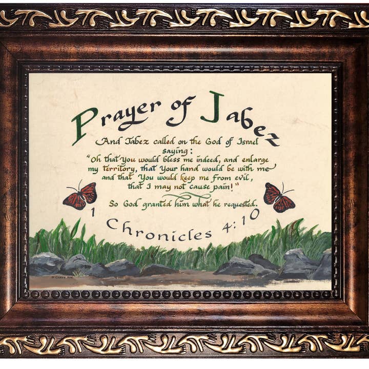 Framed Prayer of Jabez picture for wholesale by Candy Bridges Inspirational Framed Gifts and Art