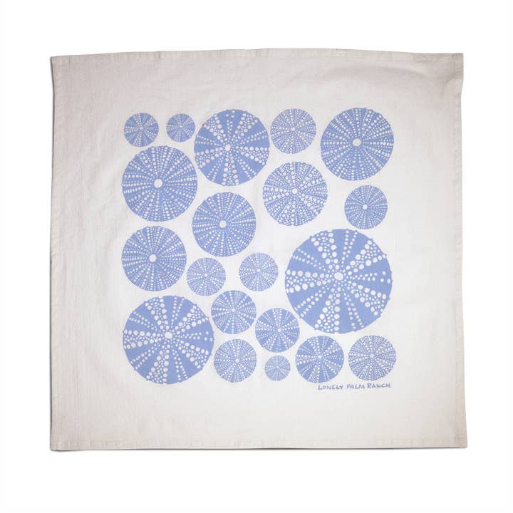 Lonely Palm Ranch - Wholesale Tea Towel - Sky Blue Seashell 28" Tea Towel - Silkscreened 100% Cotton1