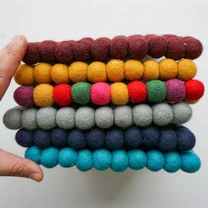 Global Groove Hand Crafted Felt Ball Trivets from Nepal Round Rainbow