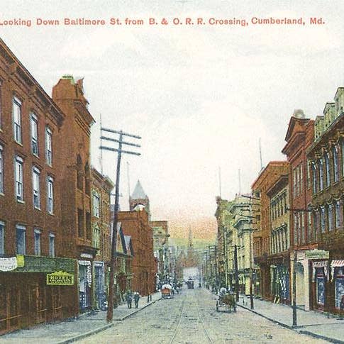Art Print MD-165 Baltimore Street, Cumberland for wholesale by Found Image Press