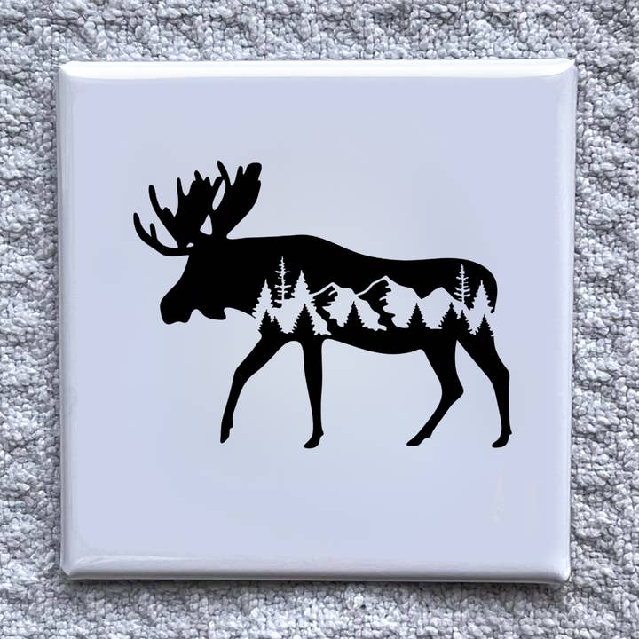 Magnete 2x2" Alce Selvaggio - Decorazione per Frigorifero Fatta a Mano per la vendita all'ingrosso da parte di Made With Aloha Magnets,llc