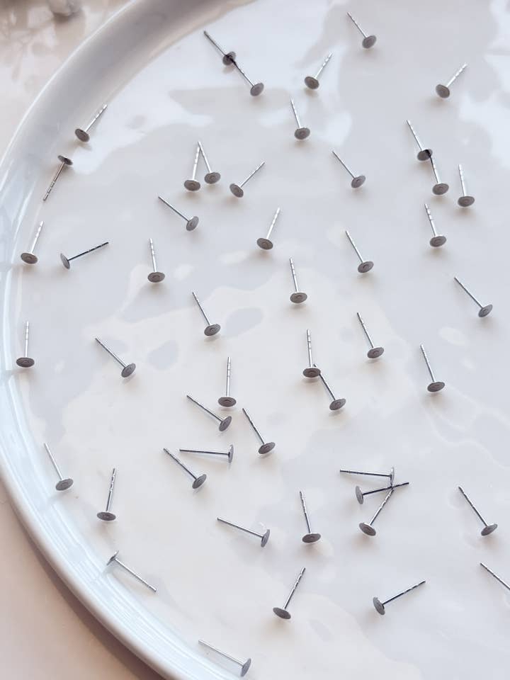 316 Kirurgiskt Rostfritt Stål Örhänge Platta Stiftstänger för wholesale av Tera Clay