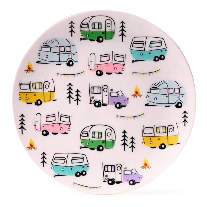Puckator Ltd - Wholesale Dinner Plate - Wildwood Caravan Set of 4 Recycled RPET Picnic Plates