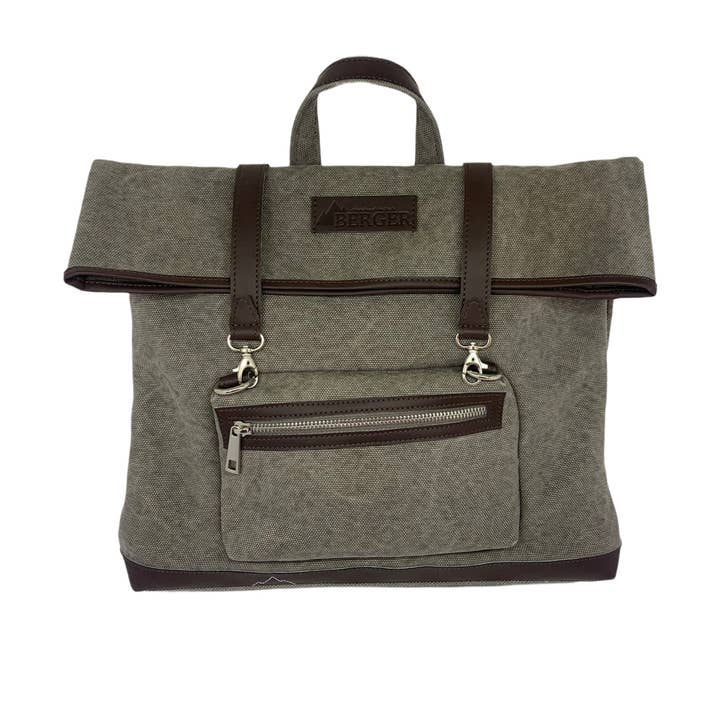 Route eco-sustainable briefcase in Canvas, 100% made in Italy for wholesale by Berger