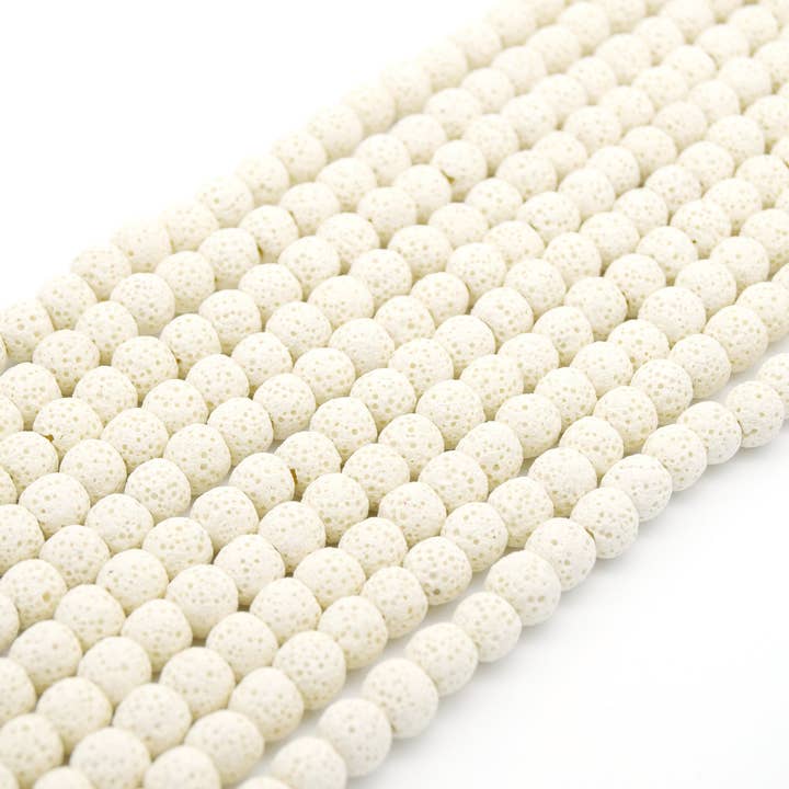Only Beads - Vendita all'ingrosso Perline - Lava Beads | Diffusore rotondo bianco, 6 mm, 8 mm, 10 mm, 12 mm, 14 mm, 16 mm, 18 mm, disponibile2