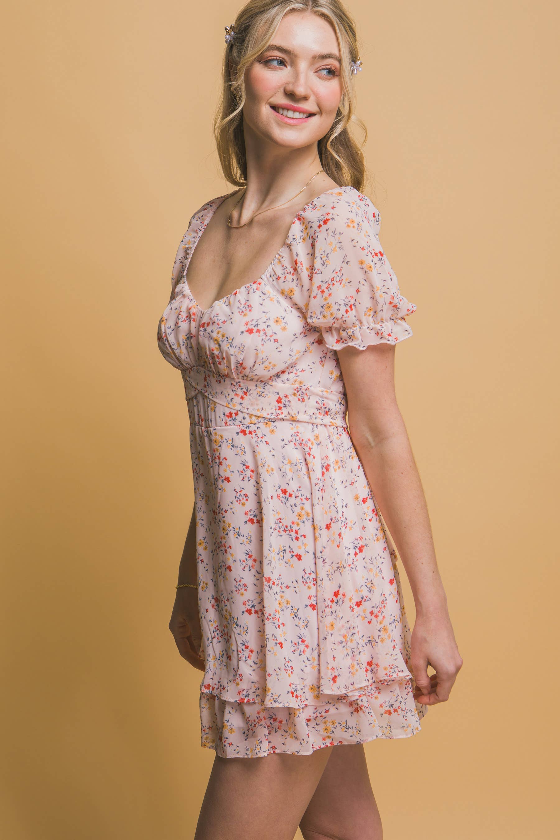 42POPS - Vente Combishort – femme - Combinaison en chiffon à volants avec doublure4