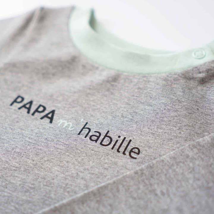 PAPA m'habille - Wholesale Bodysuit (Non-Footed) - Baby - Body in organic cont “Peanut” green of water2