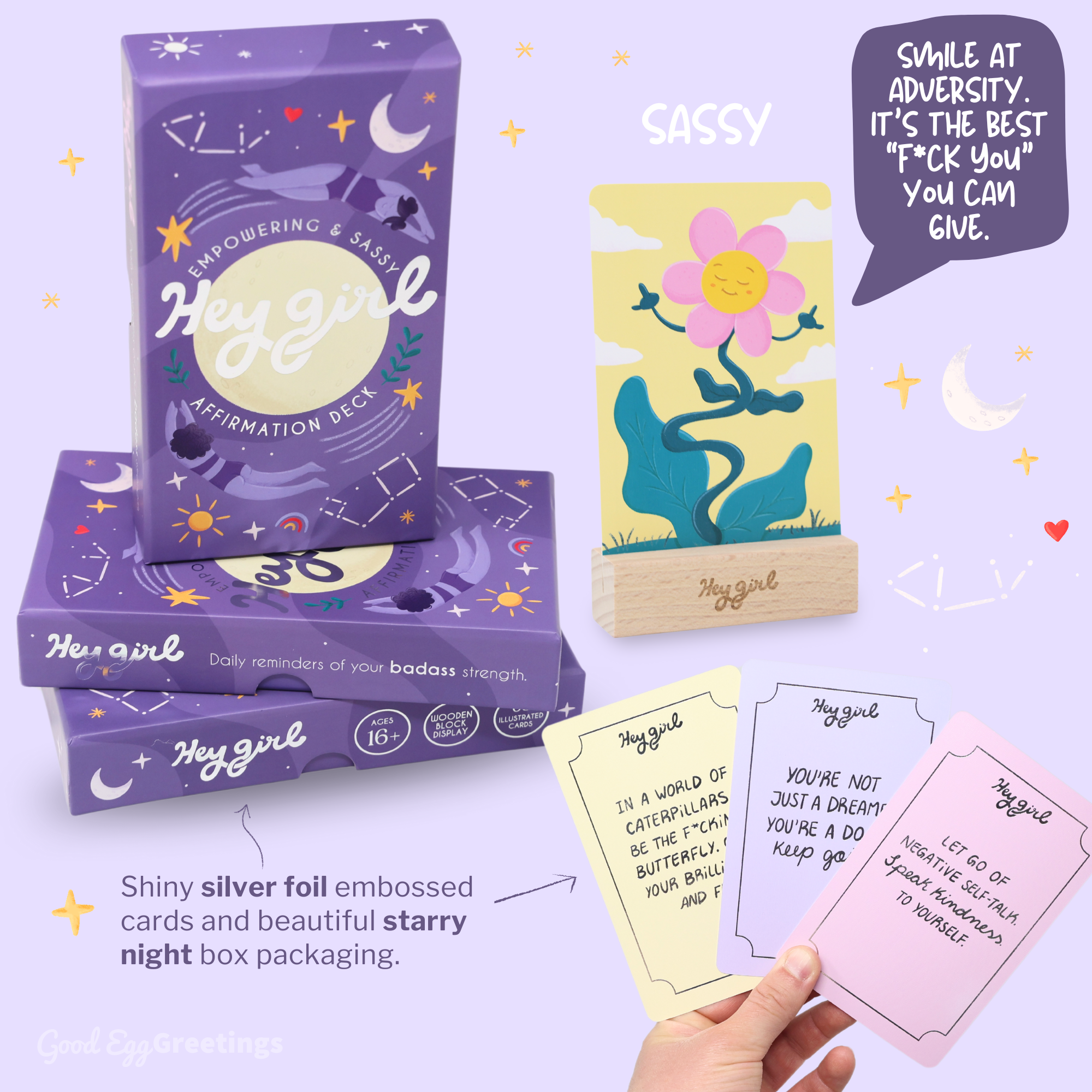 Sleazy Greetings - Wholesale Tarot Cards - Hey Girl 60 Sassy Affirmation Cards for Empowering Women4