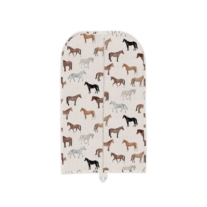 Meadow Herd Linen Quilted Garment Bag for wholesale by Ida Mae Home