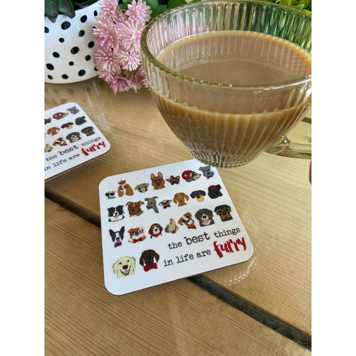 Dandelion Stationery - Wholesale Coasters - Coaster - Best Things Are Furry2