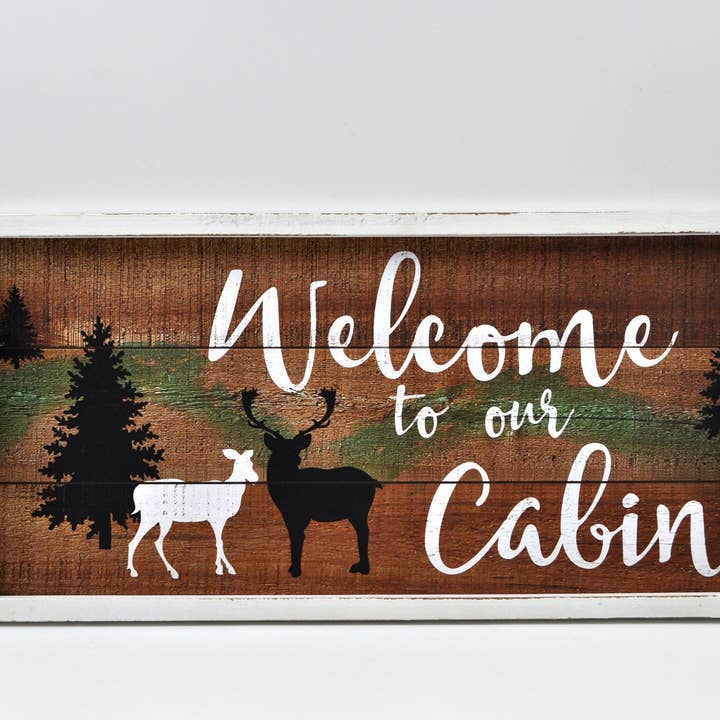 Welsome To Cabin Framed Art -- 24* 12 inch voor wholesale door inVintage