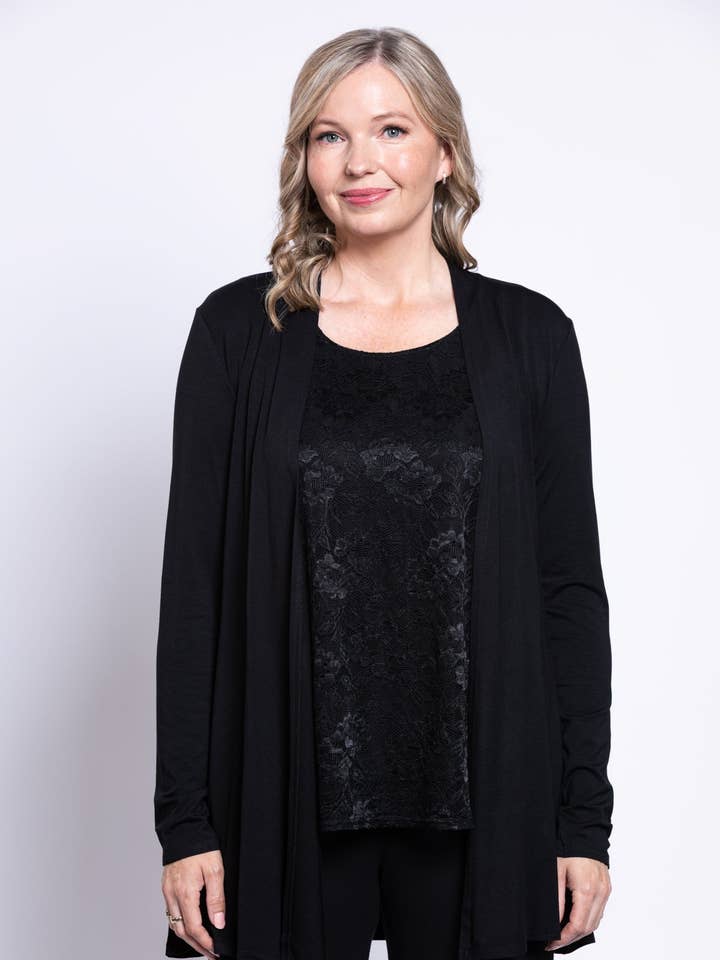 Blue Sky Clothing Co LLC - Wholesale Cardigan - Women's - Justine Sweater, Black, Bamboo Cotton0